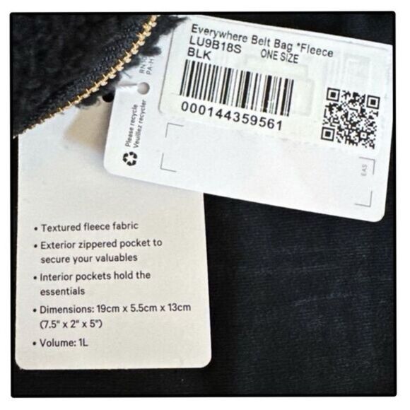 NWT Lululemon Everywhere Belt Bag Fleece Black - Picture 5 of 15